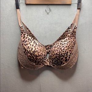 VICTORIA'S SECRET LINED DEMI PRINT JEWEL BRA 34DD